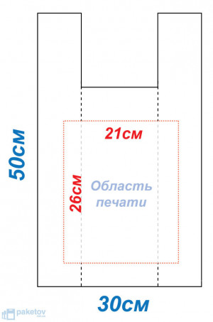 Пакеты "майка" 28х48см белого цвета 20мкм